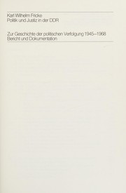 Cover of: Politik und Justiz in der DDR by Karl Wilhelm Fricke