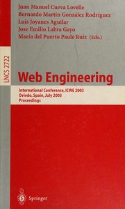 Cover of: Web engineering by ICWE 2003 (2003 Oviedo, Spain)