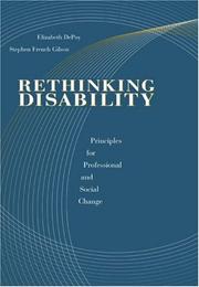 Cover of: Rethinking Disability by Elizabeth DePoy, Stephen French Gilson