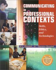 Front cover of Communicating in Professional Contexts by H. L. Goodall