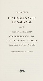 Cover of: Dialogues avec un sauvage by Louis Armand de Lom d'Arce baron de Lahontan