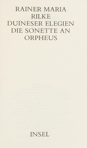 Cover of: Duineser Elegien by Rainer Maria Rilke