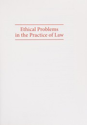 Cover of: Ethical problems in the practice of law