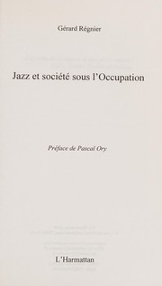 Cover of: Jazz et société sous l'occupation by Gérard Régnier