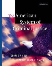 Cover of: The American system of criminal justice