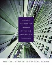 Cover of: Research methods for criminal justice and criminology by Michael G. Maxfield