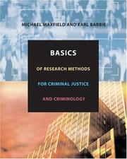 Cover of: Basics of Research Methods for Criminal Justice and Criminology