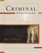 Cover of: Criminal procedure by Joel Samaha