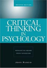 Cover of: Critical Thinking in Psychology: Separating Sense from Nonsense