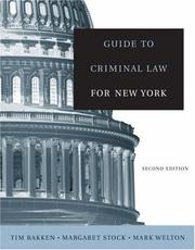 Cover of: Guide to Criminal Law for New York