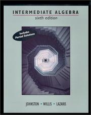 Cover of: Intermediate algebra by Carol Lee Johnston