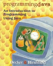 Cover of: Programming.Java: an introduction to programming using Java