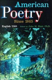 Cover of: American Poetry Since 1865 | John M. Blair