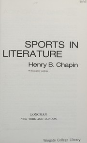 Cover of: Sports in Literature