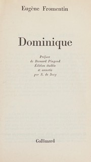 Dominique by Eugène Fromentin