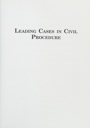 Cover of: Leading cases in civil procedure