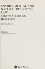 Cover of: Environmental and natural resources law document supplement by Eric Pearson