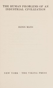 Cover of: Human Problems by Elton Mayo