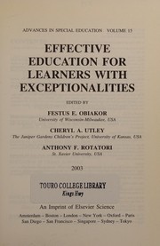 Cover of: Effective education for learners with exceptionalities
