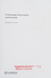 Cover of: A chronology of Jane Austen and her family