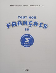 Cover of: Tout mon français en: 3e-[4e] année primaire, 2e cycle