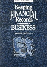 Cover of: Keeping Financial Records for Business: Working Papers 1-16