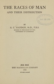 Cover of: The races of man and their distribution.