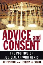 Cover of: Advice and Consent by Lee Epstein, Jeffrey A. Segal