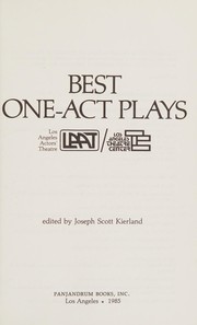 Cover of: Best one-act plays from LAAT/Los Angeles Theatre Center