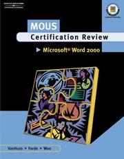 Cover of: MOUS Certification Review, Microsoft Word 2000, Student Text by Susie H. VanHuss, PhD, Connie Forde, Donna L. Woo, Wylma Skean