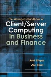 Cover of: The manager's handbook of client/server computing in business and finance