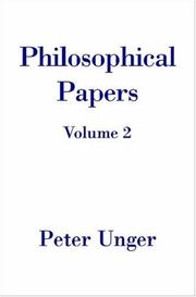 Cover of: Philosophical papers by Peter K. Unger