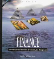 Cover of: Finance by Ronald W. Melicher, Merle T. Welshans, Edgar A. Norton