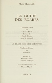 Cover of: Le guide des égarés by Moses Maimonides