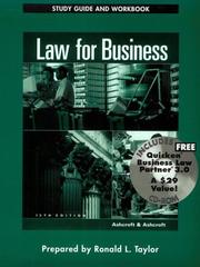 Cover of: Law for Business: Study Guide and Workbook