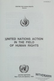 Cover of: United Nations action in the field of human rights.