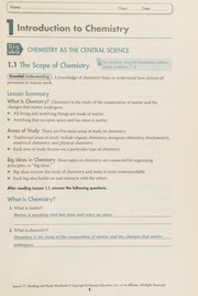 Reading and Study Workbook for Chemistry Teacher's Edition by Pearson