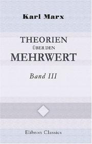 Cover of: Theorien über den Mehrwert by Karl Marx