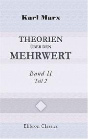 Cover of: Theorien über den Mehrwert by Karl Marx