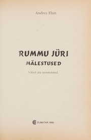 Cover of: Rummu Jüri: mälestused : vabalt ära moonutatud