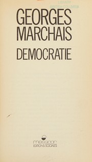 Cover of: Démocratie by Georges Marchais