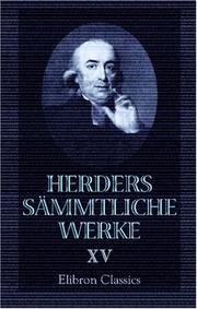 Cover of: Herders sämmtliche Werke by Johann Gottfried Herder