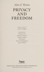 Cover of: Privacy and freedom