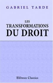 Cover of: Les transformations du droit: Étude sociologique