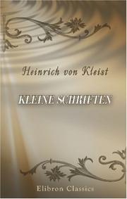 Cover of: Kleine Schriften by 