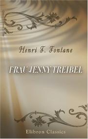 Cover of: Frau Jenny Treibel by Theodor Fontane