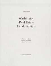Cover of: Washington real estate fundamentals