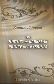 Cover of: The History of Rasselas Prince of Abyssinia by Samuel Johnson undifferentiated