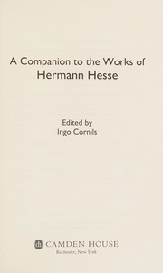 A companion to the works of Hermann Hesse by Ingo Cornils