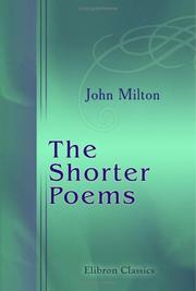 Cover of: The Shorter Poems | John Milton